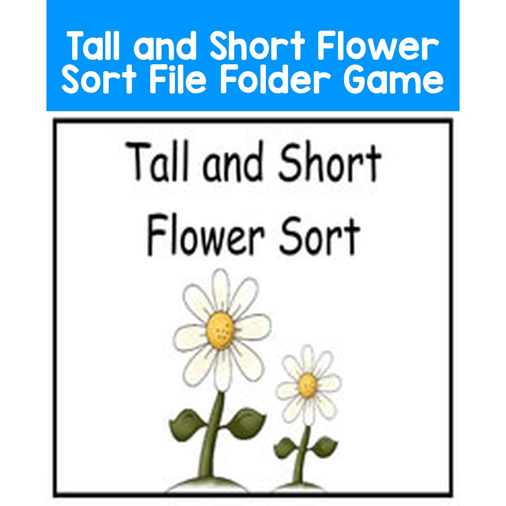 Tall and Short Flower Sort File Folder Game