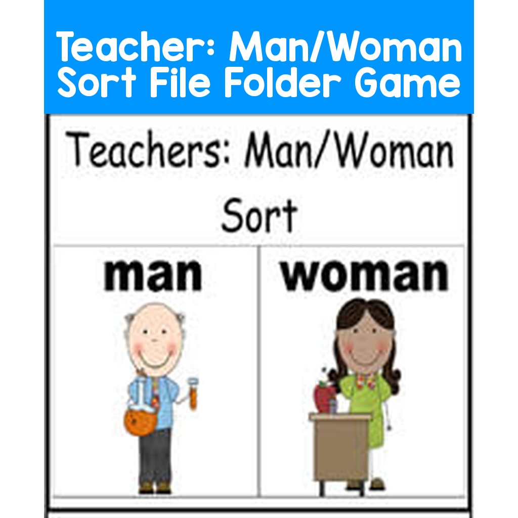 Teacher: Man/Woman Sort File Folder Game
