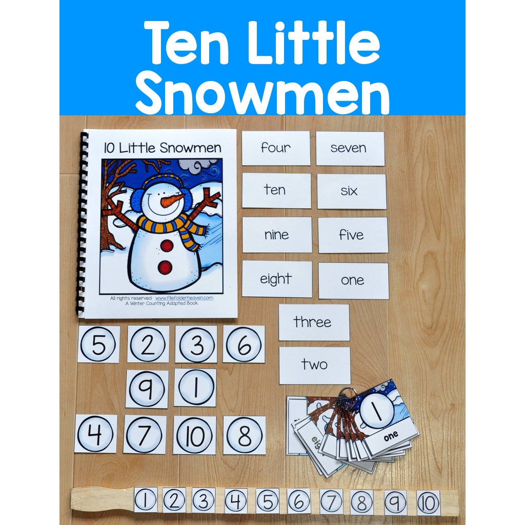 Ten Little Snowmen Adapted Book and Vocabulary Activities