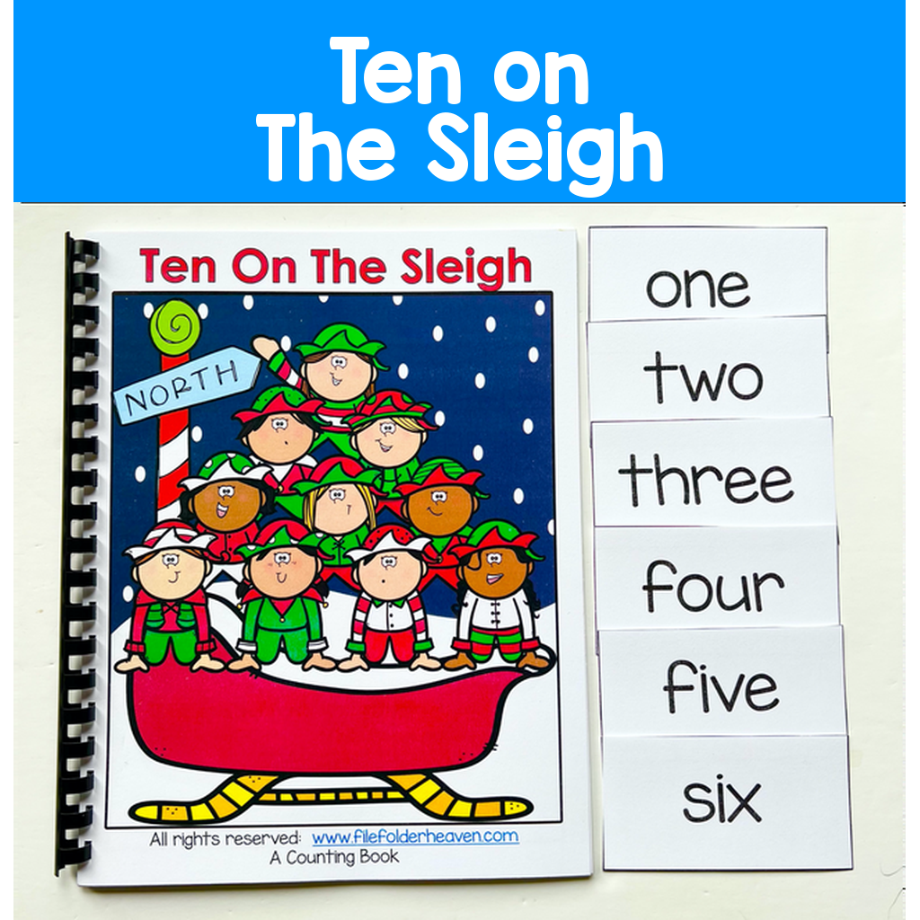Counting Adapted Book And Activities:  "Ten On The Sleigh"