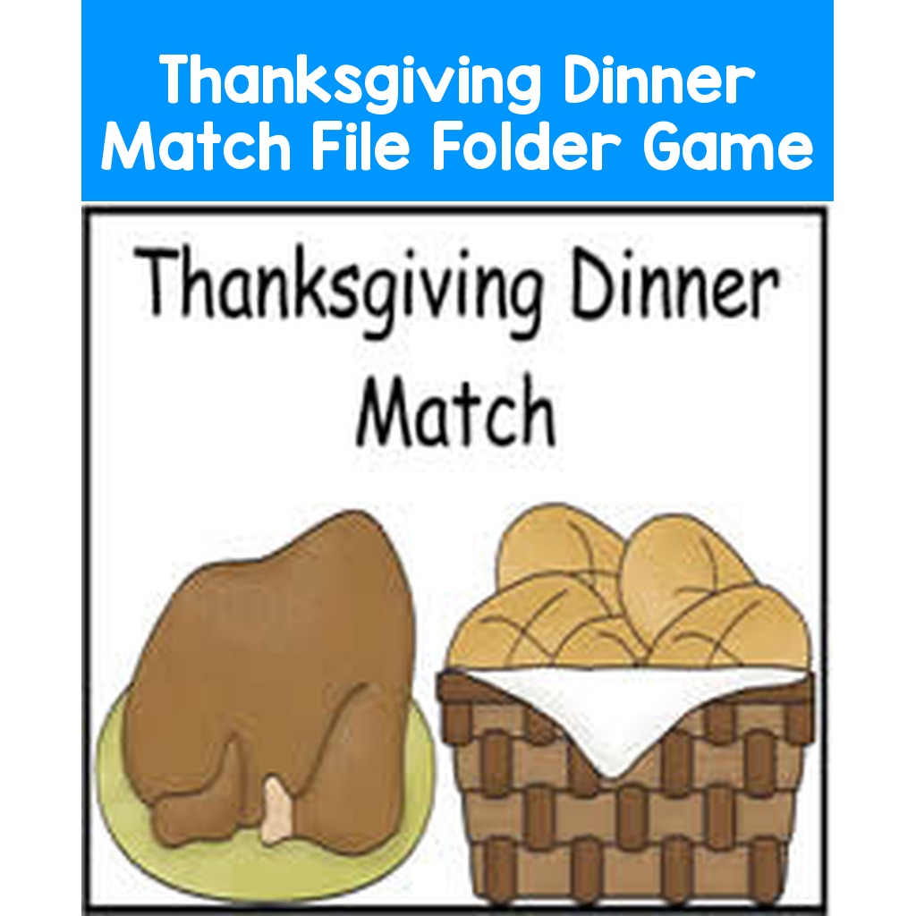 Thanksgiving Dinner Match File Folder Game