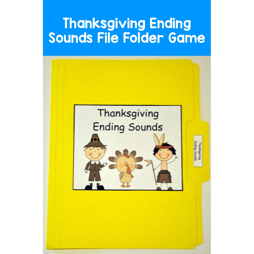 Thanksgiving Ending Sounds File Folder Game