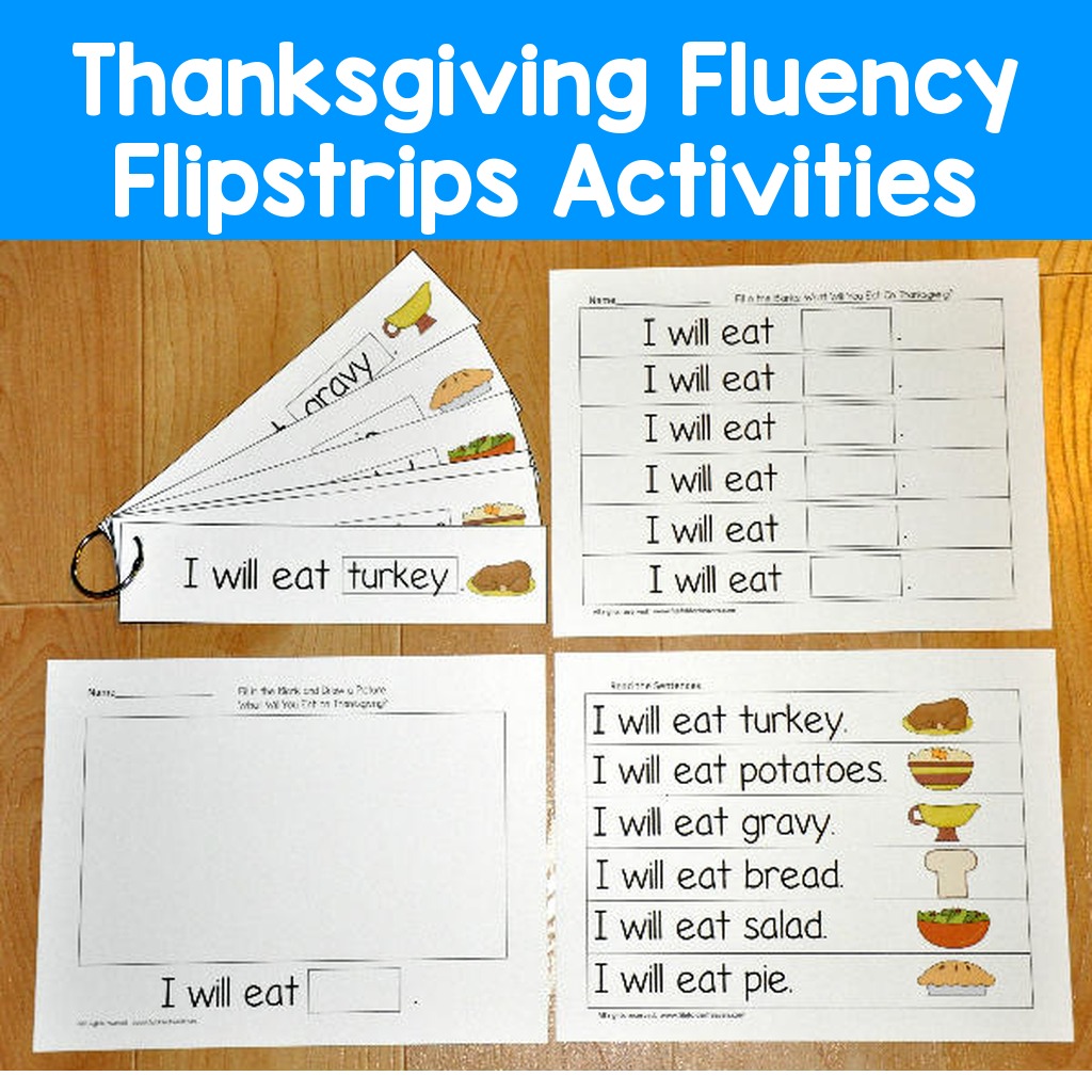 Thanksgiving Fluency Flipstrips Activities