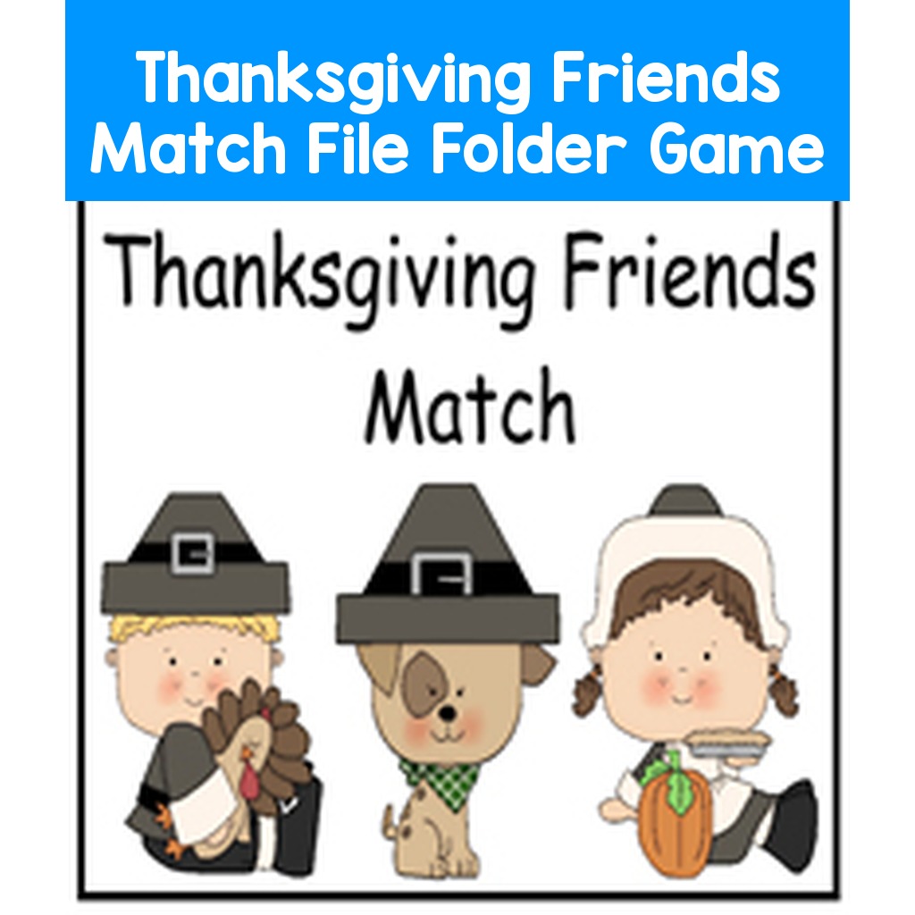 Thanksgiving Friends Match File Folder Game