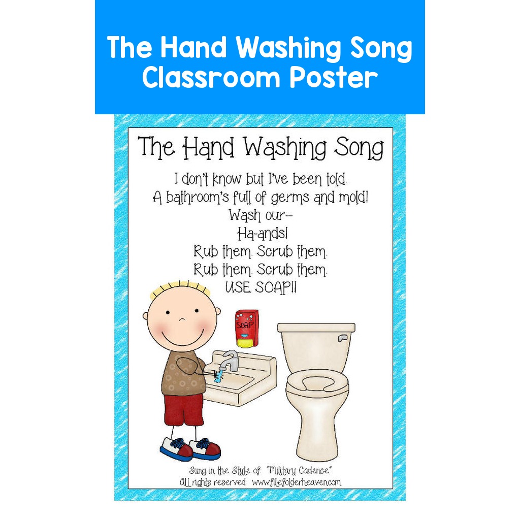 The Hand Washing Song Classroom Poster