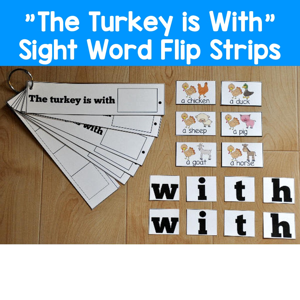 "The Turkey is With" Sight Word Flip Strips