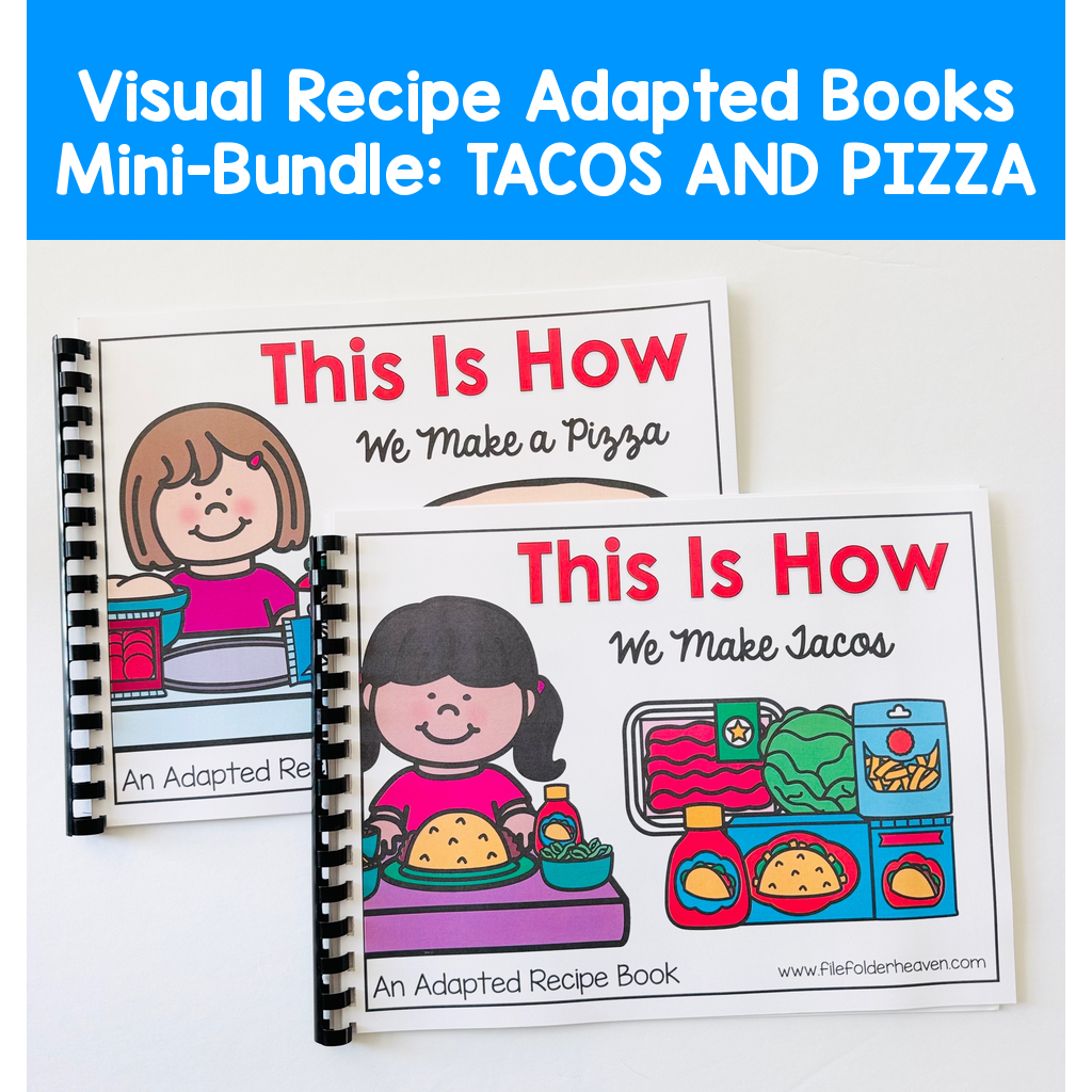 Visual Recipe Adapted Books Mini-Bundle: TACOS AND PIZZA