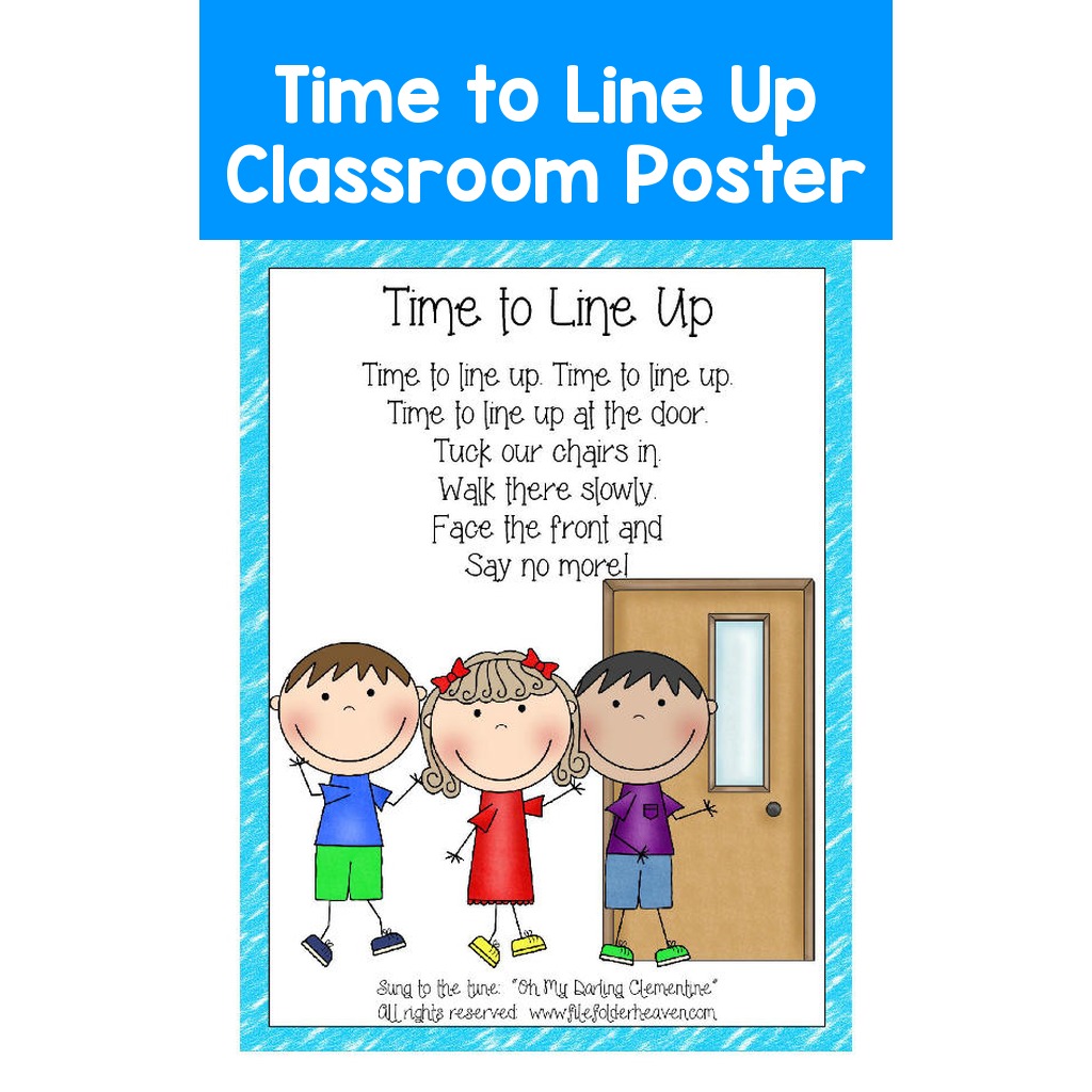 Time to Line Up Classroom Poster