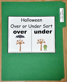 File Folder Game:  Halloween "Over/Under" Sort