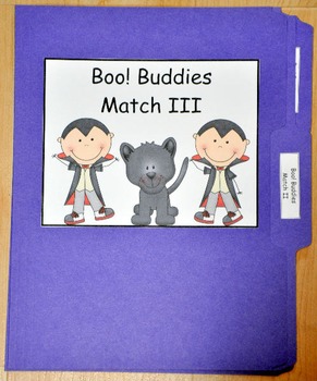 File Folder Game:  Halloween "Boo Buddies" Match III