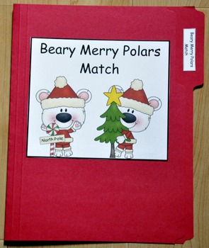Christmas File Folder Game--"Beary Merry Polars Match I"