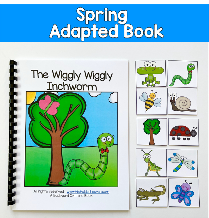Spring Adapted Book | Wiggly Wiggly Inchworm | Pre-K SPED Autism ECSE