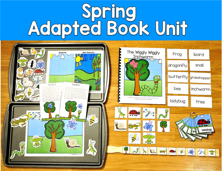 Spring Adapted Book Unit | Bugs Insects Vocabulary File Folder Games | SLP SPED
