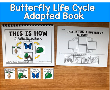 Butterfly Life Cycle Adapted Book & Worksheet | Sequencing | SLP SPED Autism