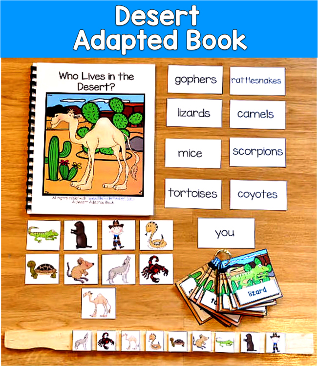 Desert Adapted Book | Habitat Animals Vocabulary Sequencing | SLP SPED Autism