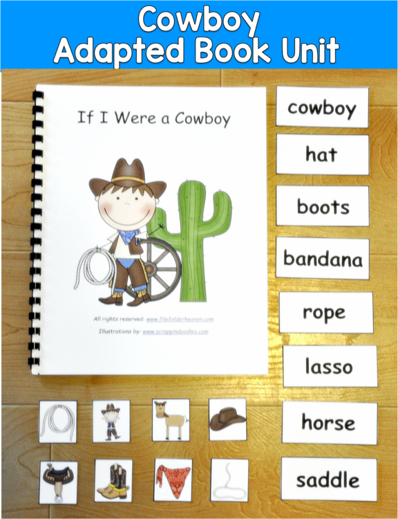 Cowboy Adapted Book Unit | Vocabulary Centers | SLP SPED Autism PreK Western