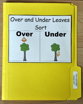 File Folder Game--"Fall Leaves:  Over and Under Sort"