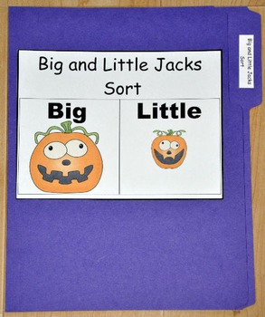 File Folder Game: Big and Little Jack-O'Lanterns Sort