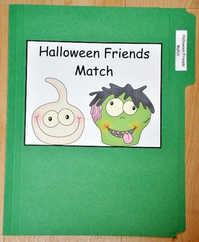 File Folder Game:  Halloween Friends Match