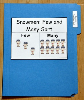 Winter File Folder Game--"Snowmen Few and Many Sort"