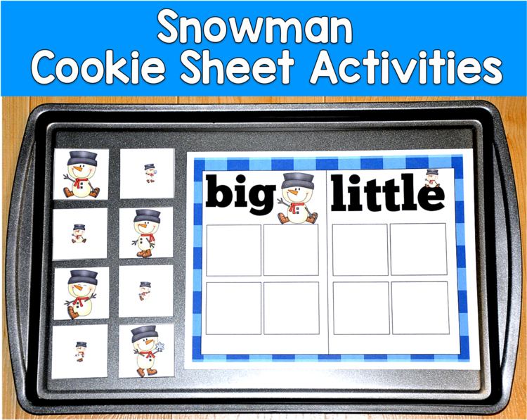 Snowman Cookie Sheet Activities | Winter Centers Positional | SLP SPED Autism