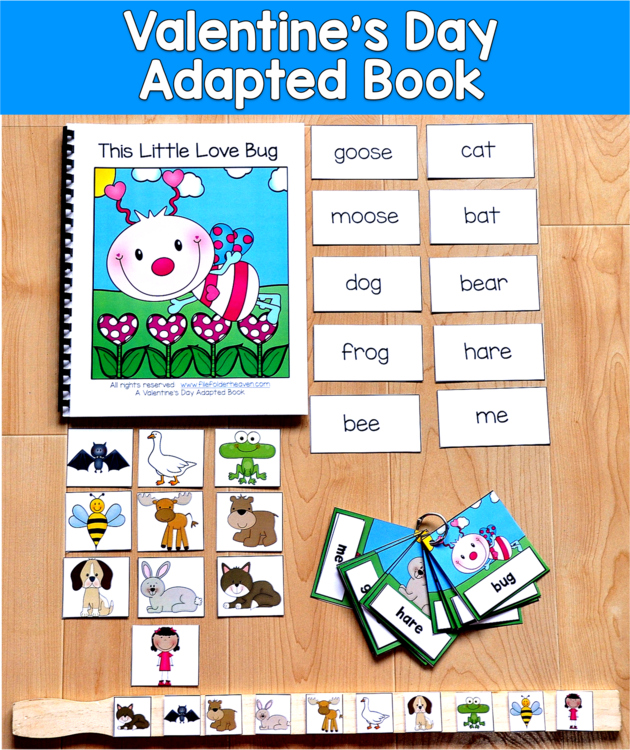 Valentine's Day Adapted Book | Rhyming Words Phonological Awareness | SLP SPED
