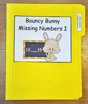 File Folder Game--"Bouncy Bunny:  Fill in the Missing Number I"