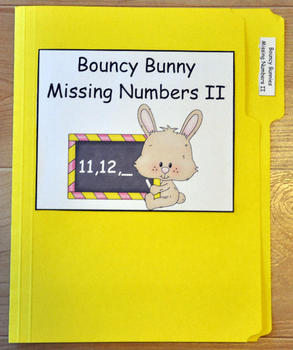 File Folder Game "Bouncy Bunny:  Fill in the Missing Number II"