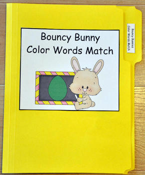 Spring Color Words File Folder Game | Bouncy Bunny | Special Education