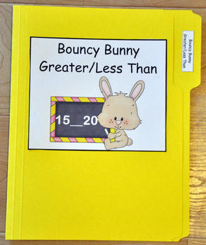 File Folder Game--"Bouncy Bunny Greater Than/Less Than"