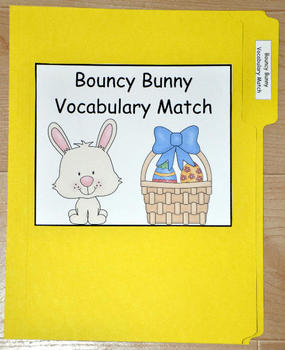 Bouncy Bunny Vocabulary File Folder Game | Word Matching | Spring