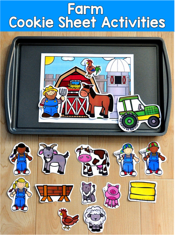 Farm Cookie Sheet Activities | Matching Sorting Living Nonliving | SPED Autism