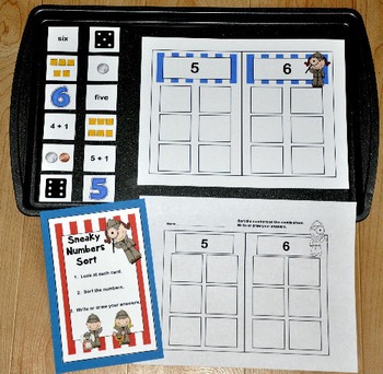 Number Recognition Activities--"Sneaky Numbers Cookie Sheet Activity Bundle"