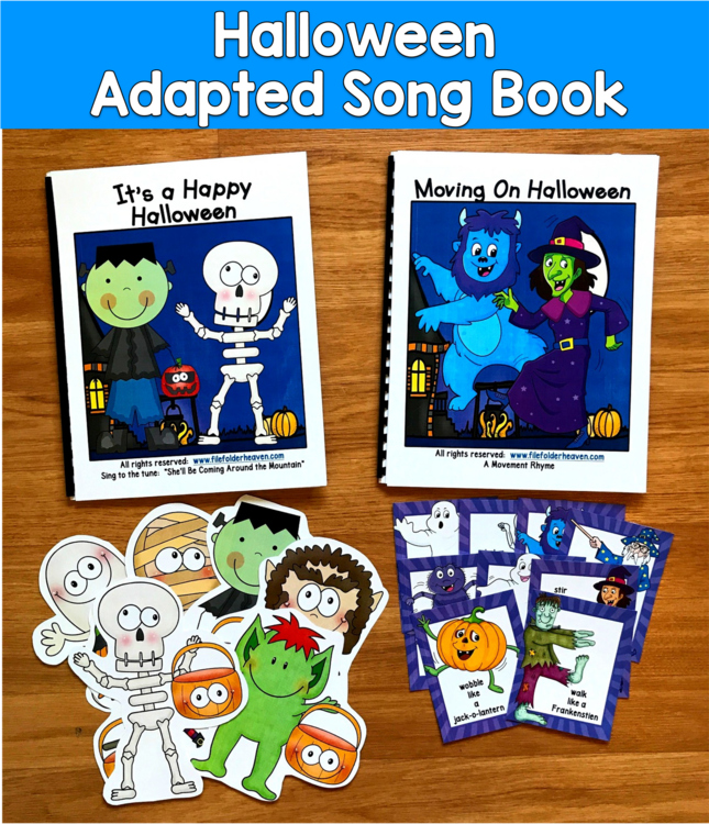 Halloween Music & Movement Adapted Books | Gross Motor Vocabulary | SLP SPED