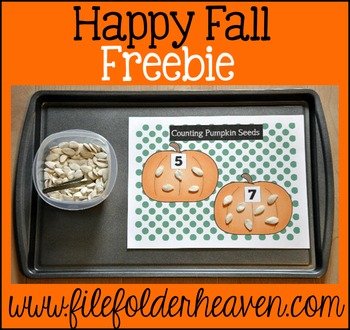 Counting Pumpkin Seeds Cookie Sheet Activity