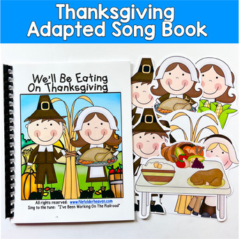 Thanksgiving Adapted Song Book | Vocabulary Position Words | SLP SPED Autism