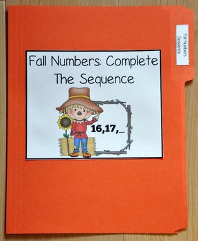Fall Number Sequence File Folder Game