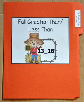 Fall Greater Than/Less Than File Folder Game