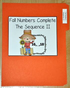 Fall Numbers:  Complete the Number Sequence II File Folder Game