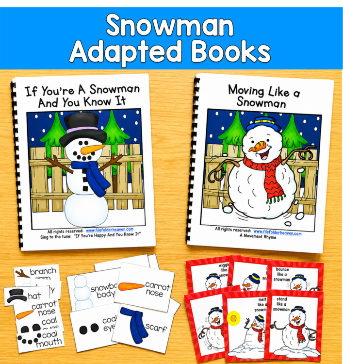 Snowman Adapted Song Book & Movement Book | Music Gross Motor | OT SLP SPED