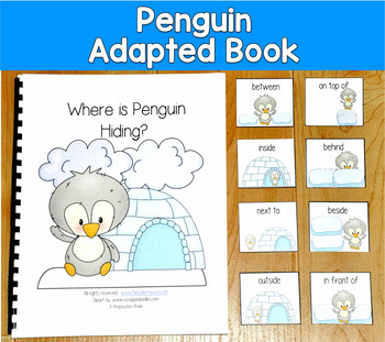 Penguin Prepositions Adapted Book | Positional Words | Winter SLP SPED Autism