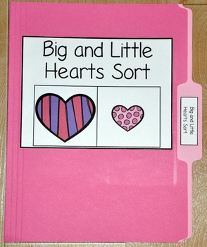 Valentine's Day File Folder Game--"Big and Little Hearts Sort"