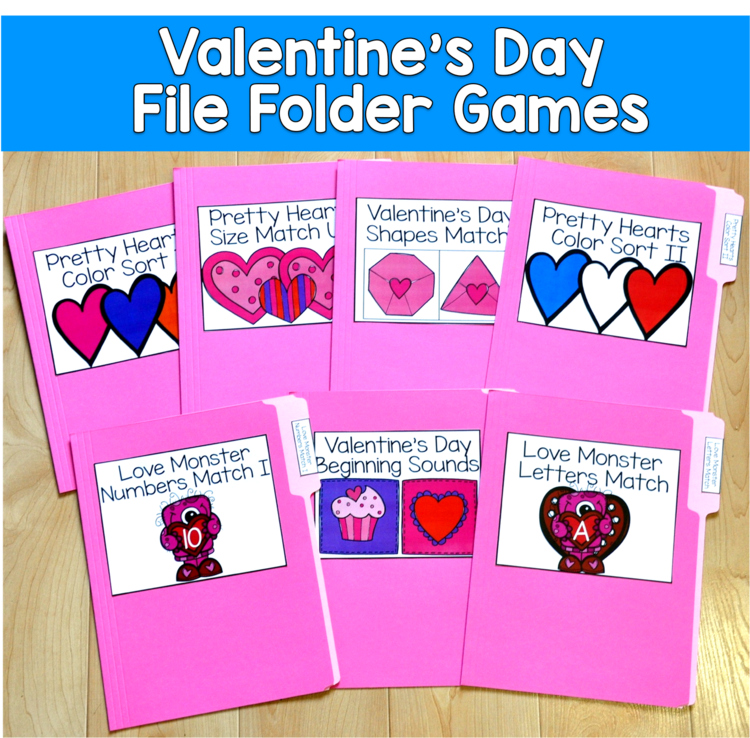 Valentine's Day File Folder Games | Beginning Ending Sounds | SLP SPED Autism