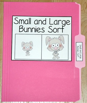 Bunny File Folder Game--"Small and Large Bunnies Sort"