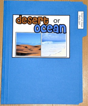 Sorting Activity: "Desert or Ocean Land Form Sort File Folder Game"