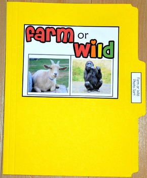 Sorting Activity: "Farm Animal or Wild Animal Sort File Folder Game"