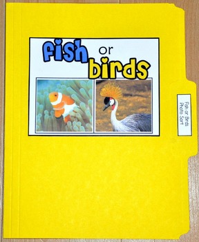 Sorting Activity: "Fish or Birds Sort File Folder Game"