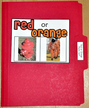 Sorting Activity: "Red or Orange Sort File Folder Game"