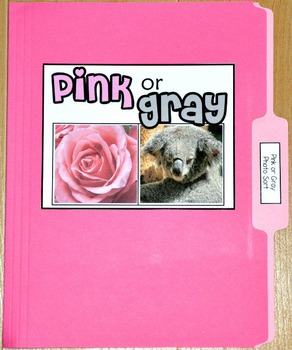 Sorting Activity: "Pink or Gray Sort File Folder Game"