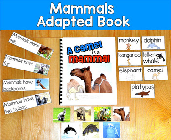 Mammals Adapted Book Real Photos | Reading & Vocabulary | SLP SPED Autism PreK